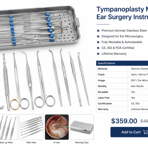 Tympanoplasty Micro Ear Surgery Instruments Set